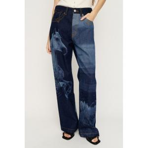ワイドパンツ ジーンズ デニム デニムパンツ HORSE WESTERN STRAIGHT DENIM ホースウエスタンストレートデニム   夏服 秋服 レディース