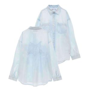 ブラウス シャツ ACID WASH STAR PATCH OVER SHIRT レディース
