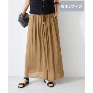ワイドパンツ パンツ 「選べる丈」接触冷感シフォンスカーチョ「WEB限定カラー有」 レディース