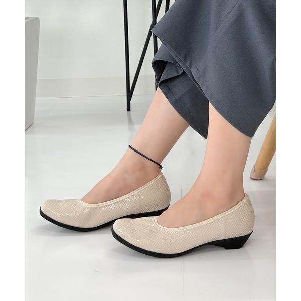 パンプス 「伸縮」ベーシックウェッジストレッチパンプス「3E」