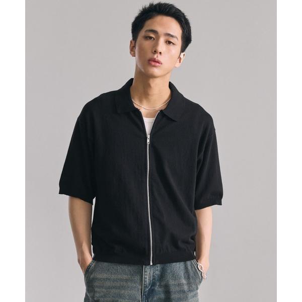 シャツ 半袖 「LUENNA」Half Sleeve Zip Knit Shirt / 半袖ジップニ...