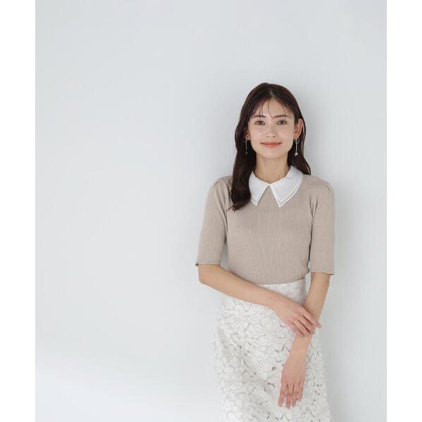 「NATURAL BEAUTY BASIC」 半袖ニット FREE ベージュ系その他 レディース