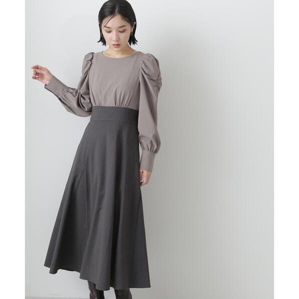 「NATURAL BEAUTY BASIC」 ドッキングワンピース SMALL グレー レディース