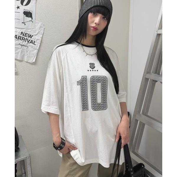 tシャツ 半袖 ナンバリングフェードビッグTシャツ レディース メンズ