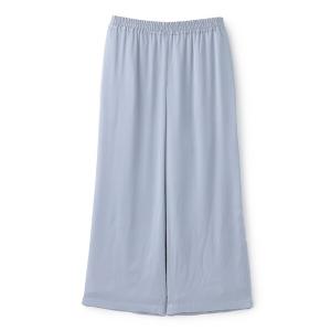 ワイドパンツ パンツ サテン楊柳イージーワイドパンツ レディース