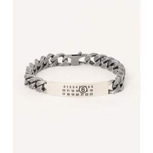 ブレスレット MM6 Minimal Logo ID Tag curb bracelet レディース