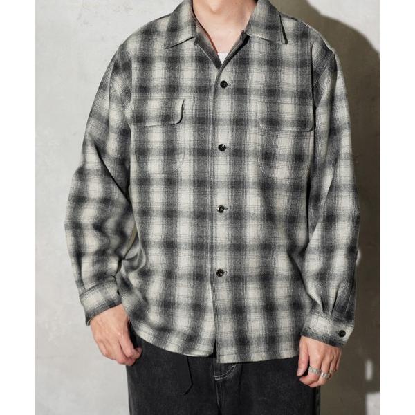 シャツ TOWNCRAFT / タウンクラフト 50S WOOL OMBRE W-FLAP LOOP...