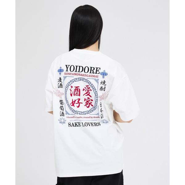 tシャツ 「YOIDORE/ヨイドレ 」刺繍MIX グラフィックプリント クルーネックTシャツTシャ...