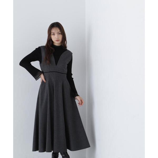 「NATURAL BEAUTY BASIC」 サロペットスカート SMALL チャコールグレー レデ...