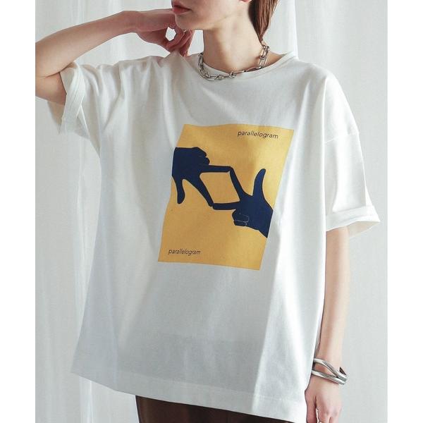 「FIL DE FER」 半袖Tシャツ FREE ホワイト×ブルー レディース