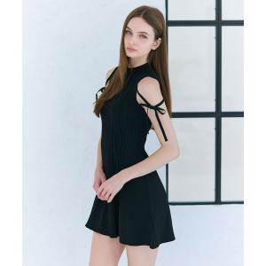 ワンピース リボンストリング柄編みニットミニワンピース｜ZOZOTOWN Yahoo!店