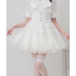 スカート 夏 ウエストレースアップフリルギャザー...の商品画像