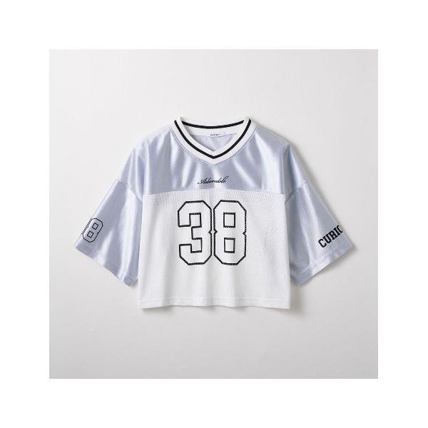 tシャツ 「Papel lapiz（パペルラピス）」メッシュ切替えサテントリコット半袖ゲームプルオー...