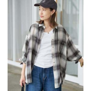 ブラウス シャツ 「WEB限定カラーあり/追加」ビエラチェックルーズシャツ レディース