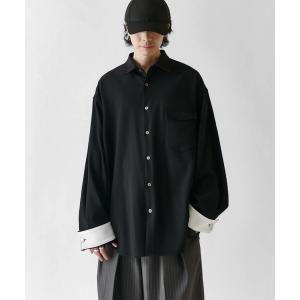 シャツ 「Neucon」TWO-TONE WIDE-CUFF OVER SHIRT / バイカラーワイドカフスオーバーシャツ / 2WAY仕様 メンズ