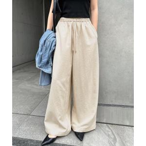 ワイドパンツ パンツ ギャザーイージーワイドパンツ レディース