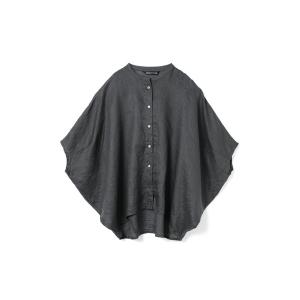 リネンシャツ ブラウス シャツ mizuiro ind リネンスタンドカラーコクーンシャツ レディース