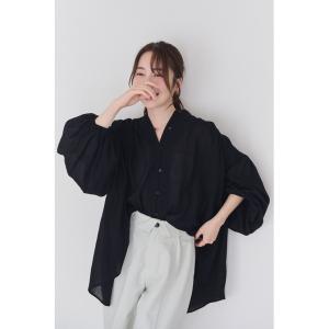 ブラウス シャツ ボリュームスリーブコットンブラウス レディース