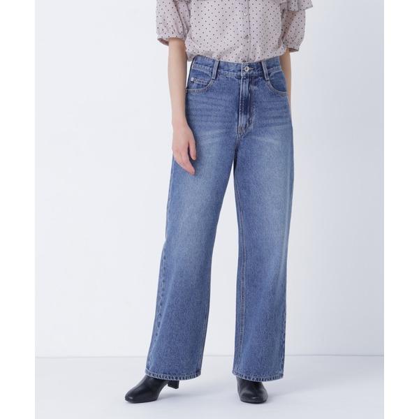 ワイドパンツ ジーンズ デニム デニムパンツ ワイドストレートデニムパンツ レディース