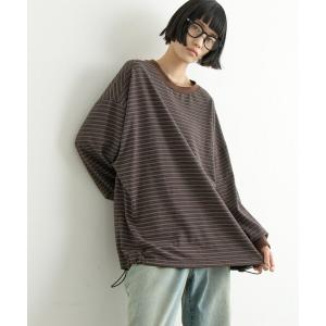 tシャツ オーバーサイズマルチボーダーロンTee レディース メンズ