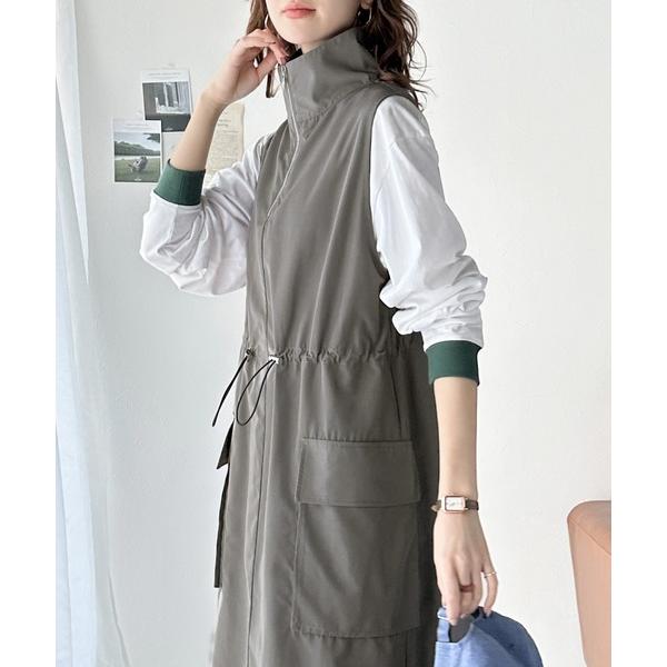 「Java」 ノースリーブワンピース X-LARGE チャコールグレー レディース