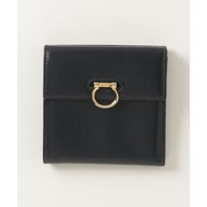 「CELINE」 ガンチーニ 三つ折り 財布 - ネイビー レディース