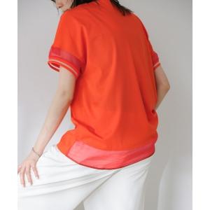 tシャツ 半袖 袖口ラインシアープルーオーバー レディース