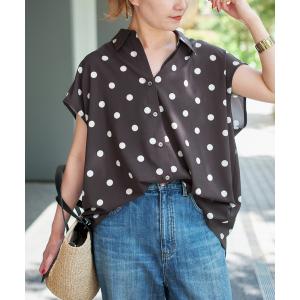 ブラウス シャツ 半袖 「WEB限定 / 追加」ドットフレンチスリーブシャツ レディース