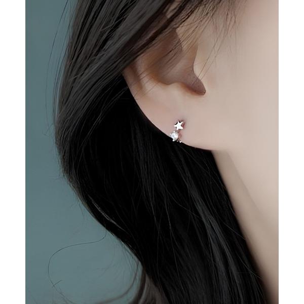 フープ ピアス YU-KA:ジルコニア スターフープピアス スモール Zirconia Star H...