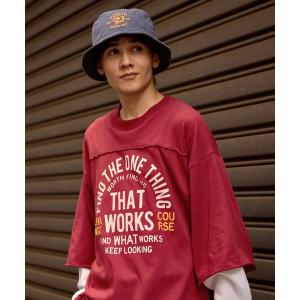 tシャツ BIGプリントレイヤーロングTシャツ メンズ