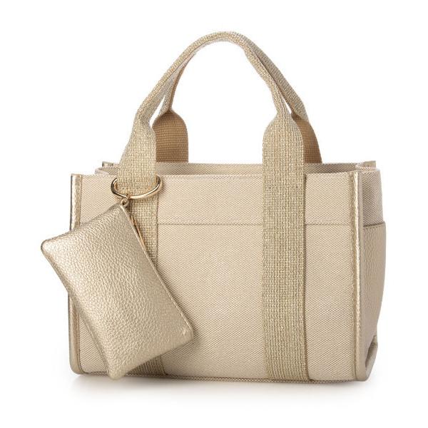トートバッグ カシュカシュ cachecache / ポーチ付テープハンドルスクエアトート レディー...