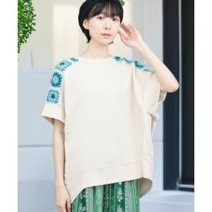 tシャツ 半袖 クロシェラインプルオーバー レディース