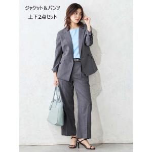 セレモニースーツ セットアップ 「接触冷感/ウォッシャブル」ひんやり冷感ライトセットアップ 　グレー/ネイビー レディース