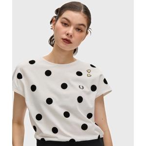 フレッドペリー tシャツ 半袖 Amy Winehouse Flocked Polka Dot Top／エイミー・ワインハウス フロックポルカドットトップ レディース