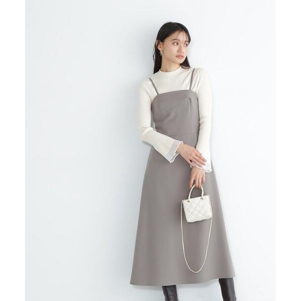 「NATURAL BEAUTY BASIC」 キャミソールワンピース MEDIUM ベージュ レディ...