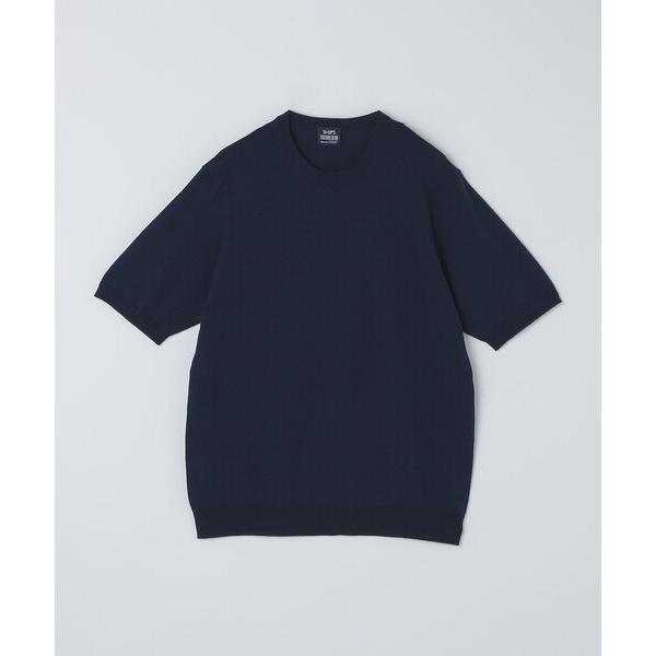 「SHIPS」 半袖ニット X-LARGE ネイビー メンズ