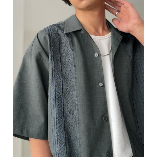 「Java」 半袖シャツ LARGE チャコールグレー メンズ