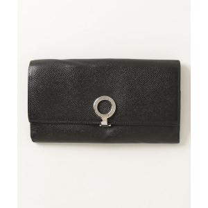 「BVLGARI」 ロゴクリップ 長財布 - ブラック レディース