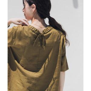 リネンシャツ ブラウス シャツ リネンレーヨンバックリボンブラウス レディース