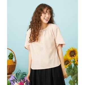 tシャツ 半袖 Salpicar ジャカード幾何刺繍カットソー レディース