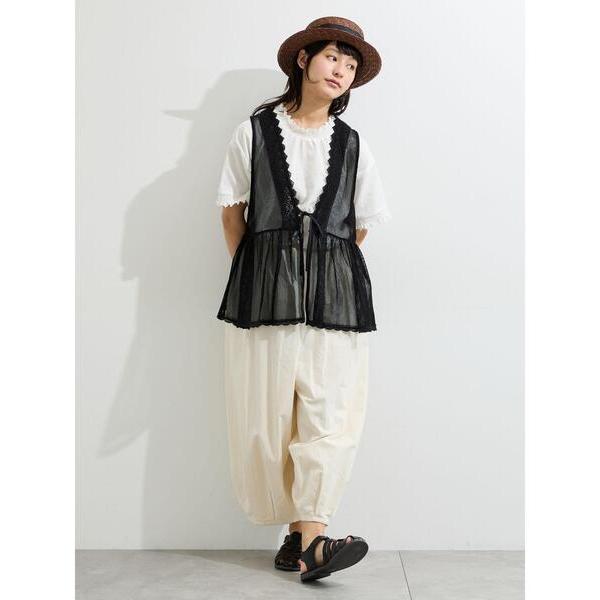 ベスト ジレ 前後2WAYメッシュレースベスト レディース