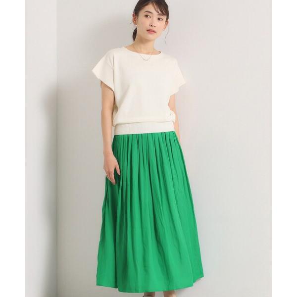セットアップ 「冷感」ニット×サテンスカートセット レディース