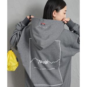 ナンガ パーカー 「WEB先行予約」「NANGA/ナンガ」 別注 スクエアロゴ バックプリントスウェットパーカー レディース メンズ