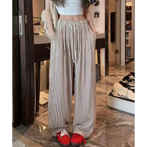 ワイドパンツ パンツ ルーズストストライプパンツ レディース メンズ
