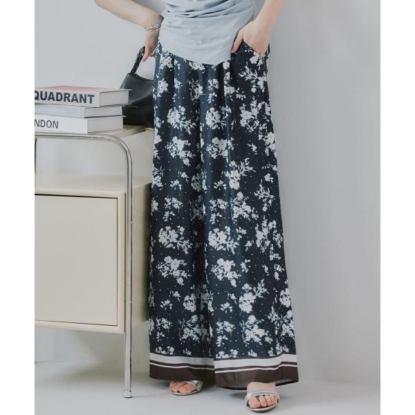 ワイドパンツ パンツ 高身長　総柄プリントワイドパンツ（トールサイズ）Essenave レディース