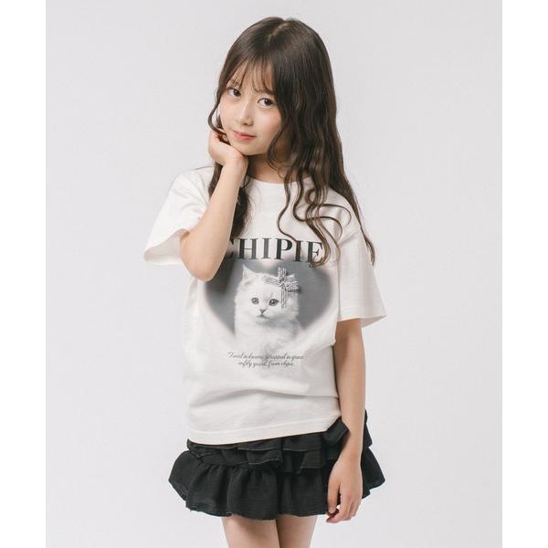 tシャツ 「CHIPIE/シピ」”ときめろT”(綿100%)キャットプリントTシャツ キッズ 子供服...