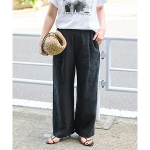 パンツ 「追加2」「S/Mサイズ展開」手洗い可 / フレンチリネンストレートパンツ レディース