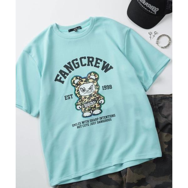 tシャツ 「82」ストリート ベアー グラフィックプリント ポンチ クルーネックＴシャツ/接触冷感/...