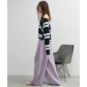 ワイドパンツ パンツ センターシームカーブパンツ レディース