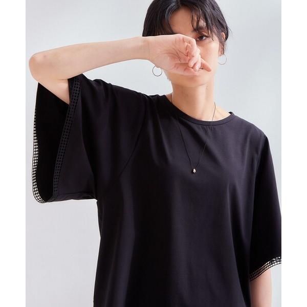 tシャツ 半袖 袖口レースフレアスリーブカットソー「洗濯機OK」 レディース